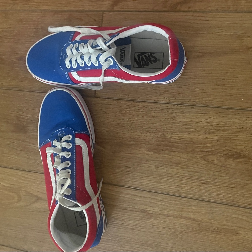 Old Skool Vans Blue and White